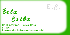bela csiba business card